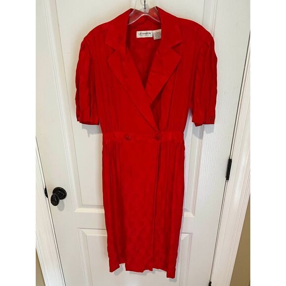 Vintage Liz Claiborne 100% silk red dress size 4 - Picture 1 of 10